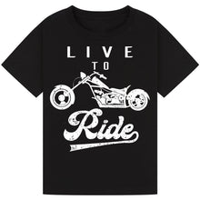 Lade das Bild in den Galerie-Viewer, Motorcycle Print T-Shirt – Comfy & Trendy