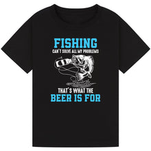 Load image into Gallery viewer, Fishing Can't Solve My Problems, But Beer Can Tee