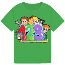 Load image into Gallery viewer, Kids Maths Day T-Shirt – 1-2-3 Cartoon Design