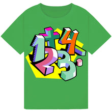 Load image into Gallery viewer, Bold 3D Numbers Kids T-Shirt – Maths Day Fun