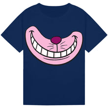 Load image into Gallery viewer, Toothy Grin Cat T-Shirt – Whimsical Pink Smile Book Day Tee