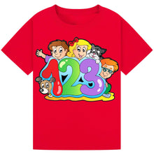 Load image into Gallery viewer, Kids Maths Day T-Shirt – 1-2-3 Cartoon Design
