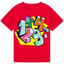 Load image into Gallery viewer, Bold 3D Numbers Kids T-Shirt – Maths Day Fun