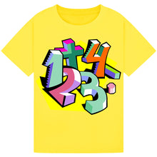 Load image into Gallery viewer, Bold 3D Numbers Kids T-Shirt – Maths Day Fun