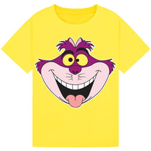 Load image into Gallery viewer, Mischief Cat Face T-Shirt – Playful Yellow Eyes & Cheeky Smile
