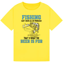 Load image into Gallery viewer, Fishing Can't Solve My Problems, But Beer Can Tee