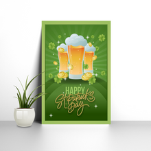Lade das Bild in den Galerie-Viewer, Happy St Patrick's Day Door Cover Party Wall Decoration Welcome Event Posters