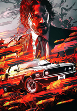 Lade das Bild in den Galerie-Viewer, CM510 John Wick with Ford Mustang Movie Poster