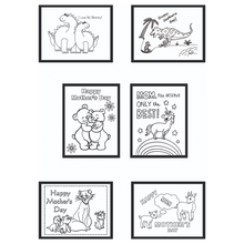 Load image into Gallery viewer, Set of 6 Happy Mother's Day New Theme Best Mum Nanny Art Prints Room Posters Freestyle Hand Drawn 8 x 10 inches 330GSM Poster Paper for Living Room Bedroom Décor