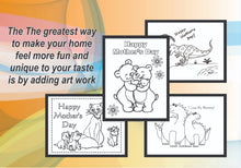 Load image into Gallery viewer, Set of 6 Happy Mother's Day New Theme Best Mum Nanny Art Prints Room Posters Freestyle Hand Drawn 8 x 10 inches 330GSM Poster Paper for Living Room Bedroom Décor