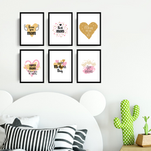 Load image into Gallery viewer, Set of 6 Happy Mother's Day Gift Best Mum Nanny Art Prints Room Posters Freestyle Hand Drawn 8 x 10 inches