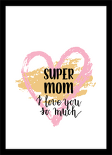 Load image into Gallery viewer, Set of 6 Happy Mother's Day Gift Best Mum Nanny Art Prints Room Posters Freestyle Hand Drawn 8 x 10 inches