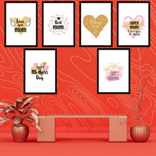 Load image into Gallery viewer, Set of 6 Happy Mother's Day Gift Best Mum Nanny Art Prints Room Posters Freestyle Hand Drawn 8 x 10 inches