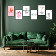 Load image into Gallery viewer, Set of 6 Mother's Day Event Posters, Best Mother's Day Gift Home Wall Art Decors Freestyle Hand Drawn 8 x 10 inches 330GSM Poster Paper for Living Room Bedroom