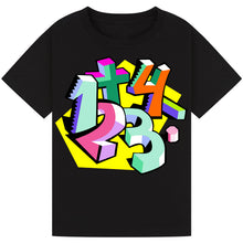 Load image into Gallery viewer, Bold 3D Numbers Kids T-Shirt – Maths Day Fun
