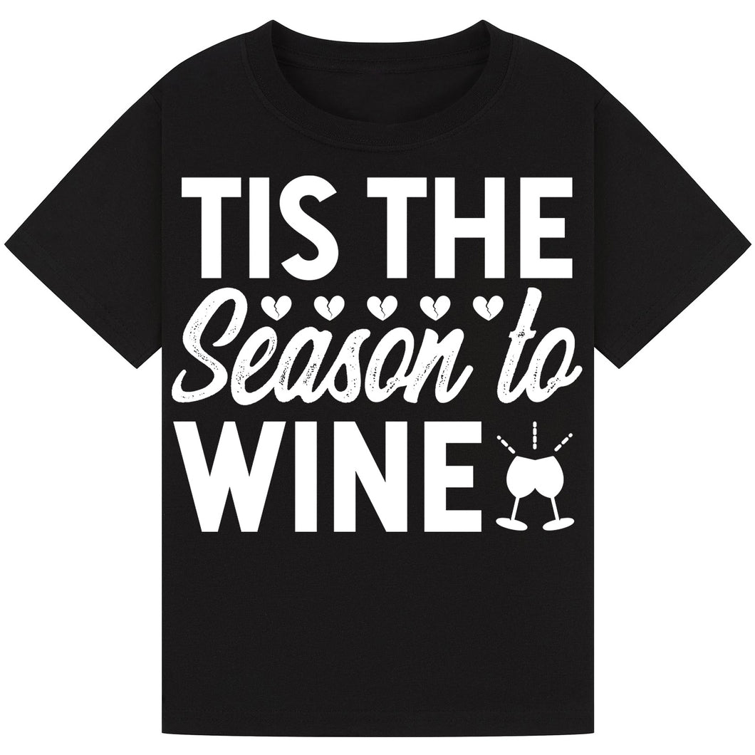 Tis the Season to Wine T-Shirt – Funny Christmas Wine Tee