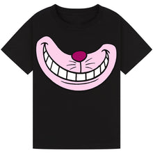 Load image into Gallery viewer, Toothy Grin Cat T-Shirt – Whimsical Pink Smile Book Day Tee
