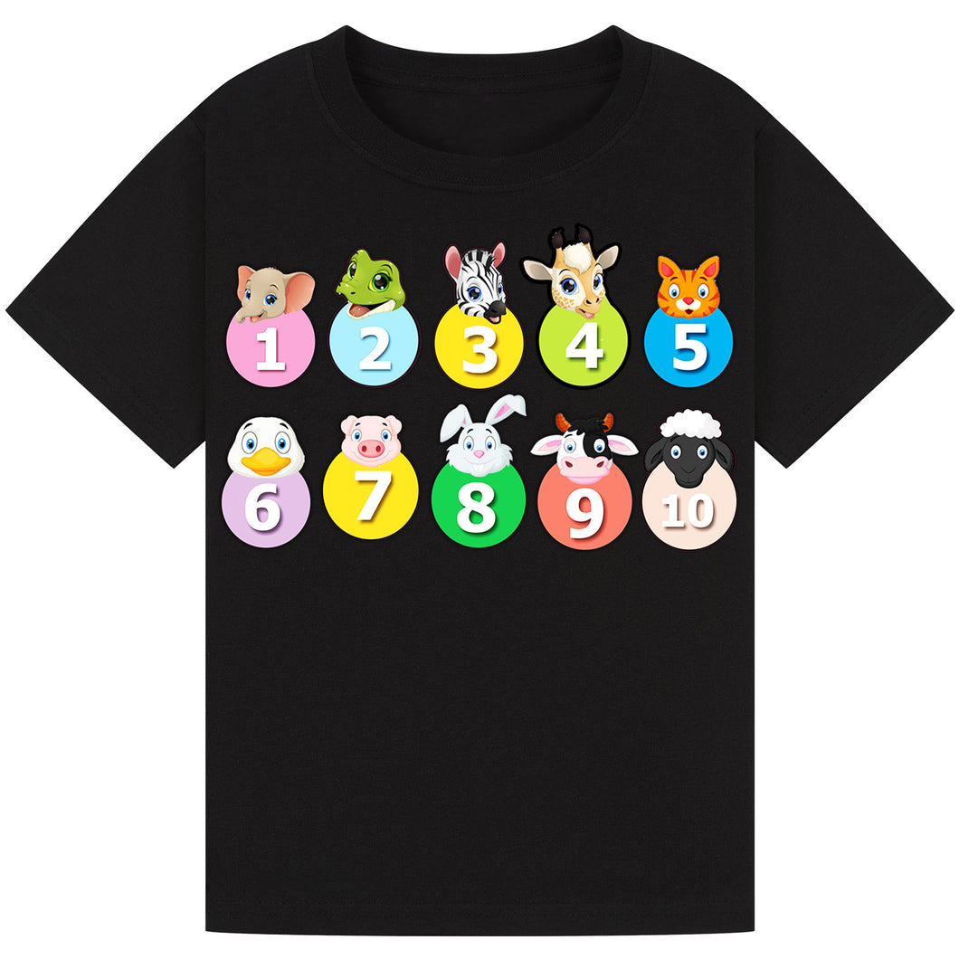Kids Counting Animal T-Shirt – Learning Fun