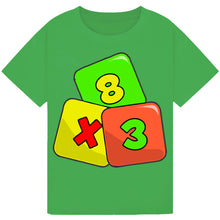 Load image into Gallery viewer, Kids 8x3 Dice T-Shirt – Maths Day Fun
