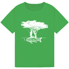 Load image into Gallery viewer, Fisherman &amp; Fish Silhouette Graphic Tee
