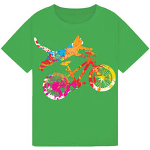 Load image into Gallery viewer, Colorful Bicycle Graphic T-Shirt – Casual Tee for Bike Lovers

