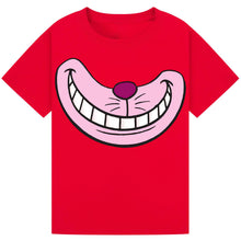 Load image into Gallery viewer, Toothy Grin Cat T-Shirt – Whimsical Pink Smile Book Day Tee
