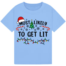 Load image into Gallery viewer, Most Likely to Get Lit Christmas T-Shirts
