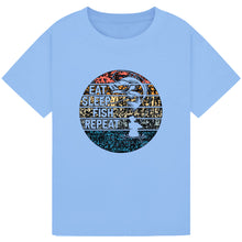 Load image into Gallery viewer, Eat Sleep Fish Repeat - Retro Fishing Tee
