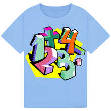 Load image into Gallery viewer, Bold 3D Numbers Kids T-Shirt – Maths Day Fun
