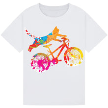 Load image into Gallery viewer, Colorful Bicycle Graphic T-Shirt – Casual Tee for Bike Lovers
