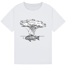 Load image into Gallery viewer, Fisherman &amp; Fish Silhouette Graphic Tee

