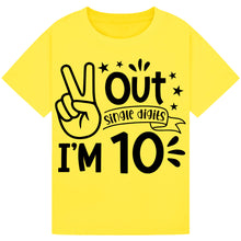 Load image into Gallery viewer, Funny Peace Out Single Digit I&#39;m 10 Tee
