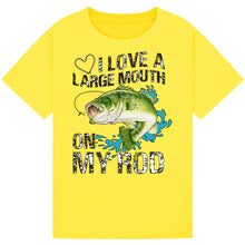 Load image into Gallery viewer, I Love a Large Mouth on My Rod - Funny Fishing Tee
