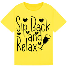 Load image into Gallery viewer, Sip Back and Relax T-Shirt – Chill Wine Lover Tee
