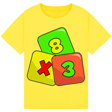 Load image into Gallery viewer, Kids 8x3 Dice T-Shirt – Maths Day Fun
