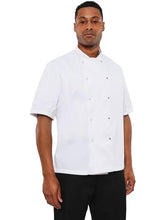 Load image into Gallery viewer, Short Sleeve Chef's Jacket Hospitality Workwear Custom Printed &amp; Embroidered | Belarte
