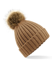 Load image into Gallery viewer, Faux Fur Pom Pom Chunky Beanie

