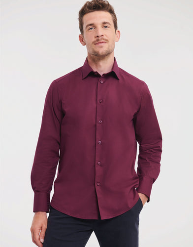 Men's L/Sleeve Fitted Stretch Shirt