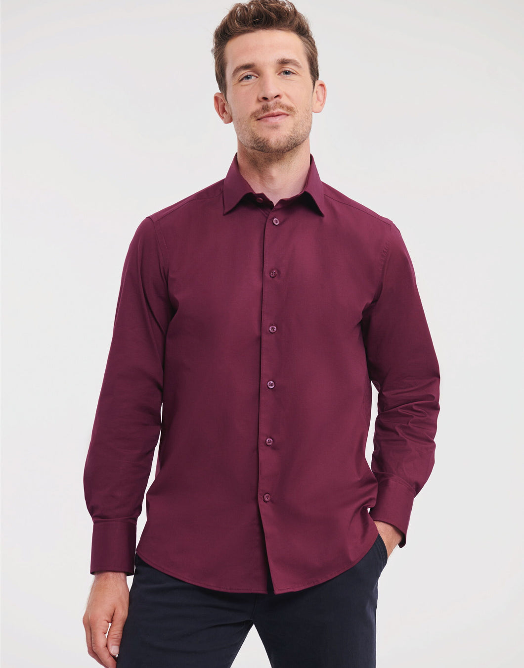 Men's L/Sleeve Fitted Stretch Shirt