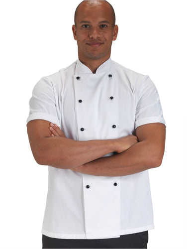 Removable Stud Short Sleeve Chef Jacket