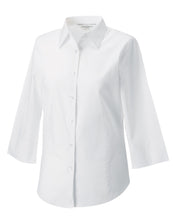 Load image into Gallery viewer, Ladies&#39; 3/4 Sleeve Fitted Stretch Shirt
