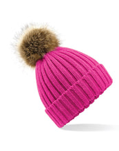 Load image into Gallery viewer, Faux Fur Pom Pom Chunky Beanie
