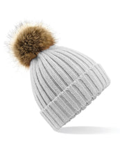 Load image into Gallery viewer, Faux Fur Pom Pom Chunky Beanie

