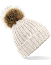 Load image into Gallery viewer, Faux Fur Pom Pom Chunky Beanie
