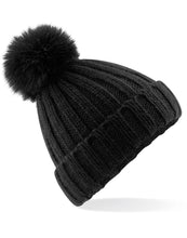 Load image into Gallery viewer, Verbier Faux Fur Pop Pom Chunky Beanie
