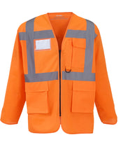 Load image into Gallery viewer, Hi-Vis Executive Long Sleeve Waistcoat
