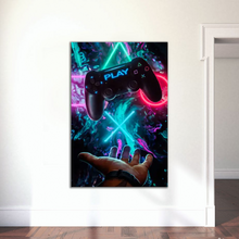 Load image into Gallery viewer, Game-03 Neon Design Playstation Controller | Games Poster Wall Art
