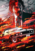 Lade das Bild in den Galerie-Viewer, CM510 John Wick with Ford Mustang Movie Poster
