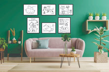 Lade das Bild in den Galerie-Viewer, Set of 6 Happy Mother&#39;s Day New Theme Best Mum Nanny Art Prints Room Posters Freestyle Hand Drawn 8 x 10 inches 330GSM Poster Paper for Living Room Bedroom Décor
