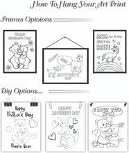 Lade das Bild in den Galerie-Viewer, Set of 6 Happy Mother&#39;s Day New Theme Best Mum Nanny Art Prints Room Posters Freestyle Hand Drawn 8 x 10 inches 330GSM Poster Paper for Living Room Bedroom Décor
